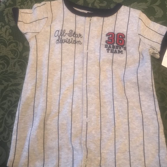 NWt carters baseball dinsosaur rompers nb newborn - Picture 6 of 7